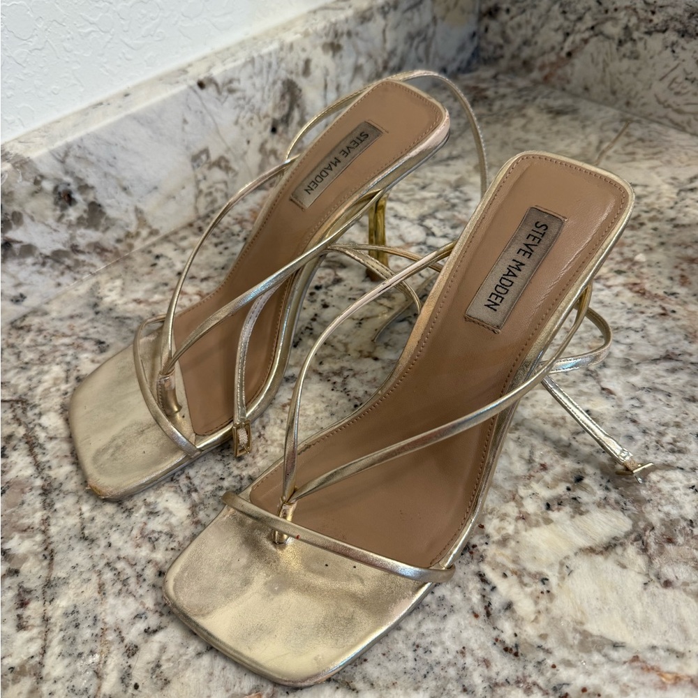 Steve Madden Metallic Strappy Heels